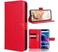 BAILI Coque pour Infinix Hot 60, Flip Cover Fonction Stand Etuis Compatible avec Infinix Hot 60, Rouge