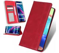 BAILI Coque pour Infinix Hot 60i 4G, Flip Cover Fonction Stand Etuis Compatible avec Infinix Hot 60i 4G, Rouge