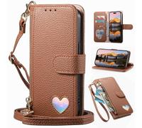 BAILI Coque pour Oppo A60 4G, Portefeuille en Cuir PU Grande capacité, Housse de dragonne avec Poche zippée pour Oppo A60 4G-Marron