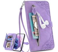 BAILI Coque pour Poco C65/Poco M6 4G Cuir, [Fermeture Magnétique] Zipper Pocket Flip Case Multifonction, Housse Étui pour Poco C65/Poco M6 4G-05
