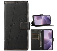 BAILI Étui Portefeuille pour Realme 8i, Fente pour Carte, Support, Motif à Rayures, Coque Compatible avec Realme 8i-Noir