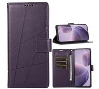 BAILI Étui Portefeuille pour Realme C63 4G/C61 4G, Fente pour Carte, Support, Motif à Rayures, Coque Compatible avec Realme C63 4G/C61 4G-Violet