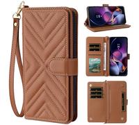 BAILI pour Arrows We3 Coque, Étui Portefeuille à Rabat en Cuir avec [6 Card Slots] [béquille] Coque magnétique pour Arrows We3-Marron