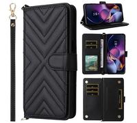 BAILI pour Arrows We3 Coque, Étui Portefeuille à Rabat en Cuir avec [6 Card Slots] [béquille] Coque magnétique pour Arrows We3-Noir