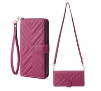 BAILI pour Arrows We3 Coque, Étui Portefeuille à Rabat en Cuir avec 6 Card Slots Dragonne magnétique pour Arrows We3-Rouge