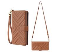 BAILI pour Arrows We3 Coque, Étui Portefeuille à Rabat en Cuir avec 6 Card Slots Dragonne magnétique pour Arrows We3-Marron