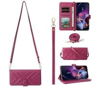 BAILI pour Infinix Smart 20 4G/X6840 Coque, Étui Portefeuille à Rabat en Cuir avec 6 Card Slots Dragonne magnétique pour Infinix Smart 20 4G/X6840-Rouge