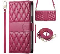 BAILI pour Oppo A57 4G/Oppo A77 4G Case avec béquille, Étui de Protection à Rabat en Cuir PU pour Oppo A57 4G/Oppo A77 4G-Rouge