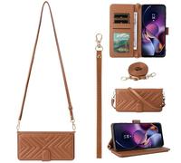 BAILI pour ZTE Nubia Neo 2 5G Coque, Étui Portefeuille à Rabat en Cuir avec 6 Card Slots Dragonne magnétique pour ZTE Nubia Neo 2 5G-Marron