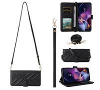 BAILI pour ZTE Nubia Neo 2 5G Coque, Étui Portefeuille à Rabat en Cuir avec 6 Card Slots Dragonne magnétique pour ZTE Nubia Neo 2 5G-Noir