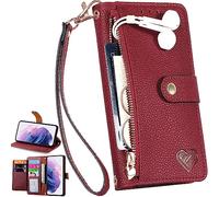 BAILI RFID Blocage Coque pour Realme 6i, Portefeuille à Fermeture éclair Magnétique Etui Portefeuille Coque pour Realme 6i-003