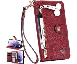 BAILI RFID Blocage Coque pour Realme 6i, Portefeuille à Fermeture éclair Magnétique Etui Portefeuille Coque pour Realme 6i-003