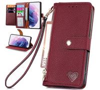 BAILI RFID Blocage Coque pour Realme GT8 Pro, Portefeuille à Fermeture éclair Magnétique Etui Portefeuille Case pour Realme GT8 Pro-003