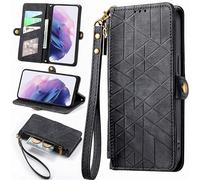 BAILI Zipper Pocket Coque pour TCL 605/TCL 60 SE Cuir, Portefeuille à Fermeture éclair Etui, Housse Étui pour TCL 605/TCL 60 SE-001