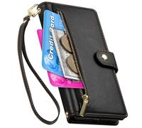 BAILI Zipper Pocket Étui pour Xiaomi Poco M7 4G, 9 Fentes pour Cartes, Pochette d'argent à Fermeture éclair pour Xiaomi Poco M7 4G-01