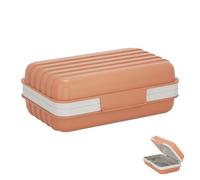 Bailinks Boîte à Savon avec Porte-Savon Intégré, Étanche et Portable pour Voyage, Salle de Bain, Camping, Refuse Les Résidus de Savon, avec Couvercle et Plateau Égouttoir (Orange)