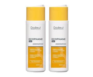 Bailleul | Ecophane Fort | Shampoing Fortifiant | Lot de 2 x 200 ml | Cheveux Secs, Abîmés & Ternes | Force, Éclat & Volume