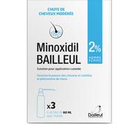 Bailleul Minoxidil 2% Solution Pour Application Cutanée Hommes Et Femmes Flacons 3x60ml