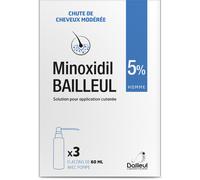 Bailleul Minoxidil 5% Solution Pour Application Cutanée Hommes Flacons 3x60ml