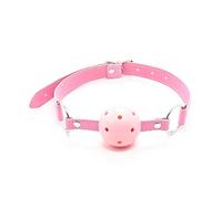 Bâillon à billes en silicone respirant bâillon BDSM bondage jouet(Rose)
