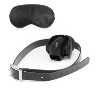 Baillon BDSM Kits de Bondage,Bâillon de Bouche Réglable Kit BDSM Fétiche Bouche Gag Silicone avec Bâillons à Langue Fixe Bâillon Boule +Oeillères Sexe,Sex toýs Couple BDSMs Set Accessoires (Noir)