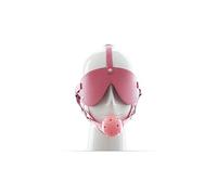 Baillon Boule Harnais Cuir et Bandeau Rose