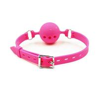 Bâillon de bouche SM bondage en silicone pour adulte avec boule creuse en silicone pour les débutants - Réglable (rose, balle 3,5 cm)