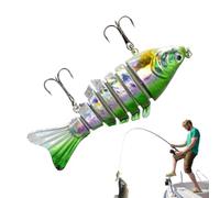 Baims de natation pour la pêche au bar, leurre de pêche en eau douce | Lucs de poisson à naufrage lent multi-articulés | Bass de basse dure réaliste, tacle d'eau salée, crankbaits d'eau douce pour dor