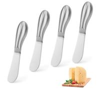 Baimuni Couteaux à Beurre en Acier Inoxydable, 4 Pcs Couteaux à Fromage Petit, Exquis Epandeur à Beurre, Tartinage Facile Multifonctionnelle pour Confiture, CrèMe