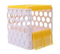 Bain à Double Couche avec Rampe, Jaune Plastique | Base Aérée, Couvercle Grillagé, Entretien Rapide, pour Petits Crabes Terrestres et Quarantaine
