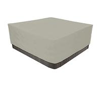 Bain À Remous Housse De Protection Coupe Vent, Couverture Spa Extérieur Imperméable, Bache Bain À Remous avec Cordon Et Poignée,Tissu Oxford 420D-Beige||220x220x85cm