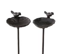 Bain d’oiseaux Abreuvoir pour les oiseaux sur un tige métallique en fonte, 1 pièce, hauteur 98 cm