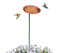 Bain d’oiseaux aquatiques | Décoration de jardin en métal avec piquet | Grand bol de bain d'oiseauxs d'extérieur | Bassin d'alimentation décoratif pour oiseaux | Accessoire durable pour la faune du ja