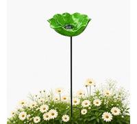 Bain d’Oiseaux Extérieur avec Double Piquet Stable, 65 cm Abreuvoir Oiseaux et Abeilles, Station d’Abreuvement pour Abeilles, Fleur en Métal pour Jardin Terrasse Balcon