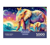 Bain de bébés éléphants Puzzles 1000 Pièces Adultes Et Enfants Décoration D Intérieur Jeu De Créatif Classiques pour Créatif 70x50cm/1000pcs