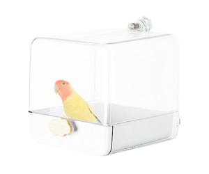 Bain de Perroquet - Douche d'oiseau | Bain d'oiseaux pour la Cage | Bain de Perroquet de Douche d'oiseau Transparent | pour perroquets en Cage avec tiroir inférieur | Accessoires de Cage à