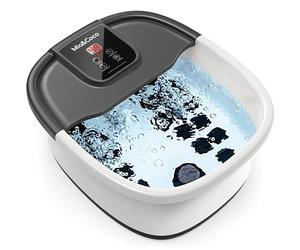 Bain de Pied Massant Chauffant avec Chauffage, Bulles, Vibrations, Contrôle de Température électrique Automatique et Manuel et Pierre Ponce Pédicure, Soulagement du Trempage Chaud, Total 264 Nœuds
