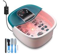 Bain de Pieds avec Chaleur RENPHO, Masseur Shiatsu pour Spa de Pieds avec Prise GFCI et Kit de Pédicure, Bulles Vibrations avec Contrôle de La Température et 22 Rouleaux Amovibles pour Détendre Pieds