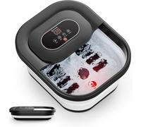 Bain De Pieds Chauffant De MassageMasseur De Pieds PliableFonction De Vibration Et De BullesPierre Ponce Pour Pieds35¿-48¿Avec 8 Rouleaux Shiatsu (Noir)