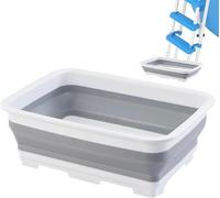 Bain de pieds de piscine, bain de pieds, bain de pieds de piscine, bain de pieds pliable, grand bassin télescopique en plastique, accessoires de piscine, adapté à l'échelle de piscine (blanc)