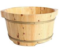 Bain de pieds en bois pour les pieds - Cadeau de ménage - Bain de pieds en bois - Sauna - Massage, spa, sauna, bain de pieds en bois fait à la main - Seau pour les pieds - Accessoires de sauna