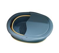 Bain de pieds pliable 11, 02 x 10, 83 x 9, 06 pouces Bol de bain pieds pliable Bol trempage approfondi avec point massage avec couvercle pour outils massage à domicile voyage Bleu spa t