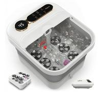 Bain de Pieds Pliable Chauffant, Électrique Masseur Spa de Pieds avec 24 Rouleaux de Massage Shiatsu Motorisées, Contrôle des Bulles et de la Température, Baignoire Spa pour Pédicure pour Détendre Les