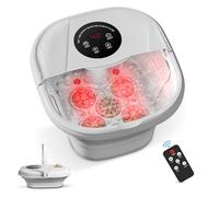 Bain de Pieds Pliable, Masseur de pieds avec massage et chauffage automatiques, Spa Pour Pieds avec bulles, Télécommande, 16 boules de massage shiatsu électrique, pour Détendre Pieds