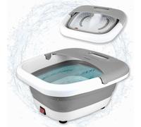 Fishtec - Bain-pieds SPA à remous - Massage & bulles - Maintien chaleur 45° - Bac pliable bicolore