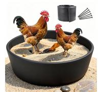 Bain de poussière pour poules - Baignoire pour poulets - 65 cm - Taille réglable avec 10 clous - Sans fond - Utilisation en extérieur