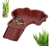 Bain de reptile - Bol d'eau pour tortue avec rampe | Piscine de bain avec rampes | Baignoire pour tortues | Piscines pour tortues | Fournitures de décoration d'aquarium | Bols de nourriture pour