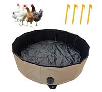 Bain De Sable pour Poules, 80 * 20cm Bain De Sable pour Poules avec 4 Clous Accessoires pour Poulailler Environnement PE Pliable Pondoir Bac De Nettoyage pour Poulailler