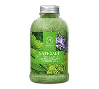 Bain de Sel de Mer 600g au Pin - Eucalyptus - Huiles Essentielles de Sapin & Romarin - Sels de Bain - Soin du Corps - Bon Sommeil - Beauté - Bain - Soin du Corps - Aromathérapie - Spa