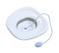 Bain de Siège Toilette Cuvette Ergonomique, Bidet Toilette WC, Bain de Siège avec Chasse d'eau, pour Bain Intime Bassin avec Bord Renforcé Siège Vapeur, Femmes Enceintes et Personnes âgées (Blanc)